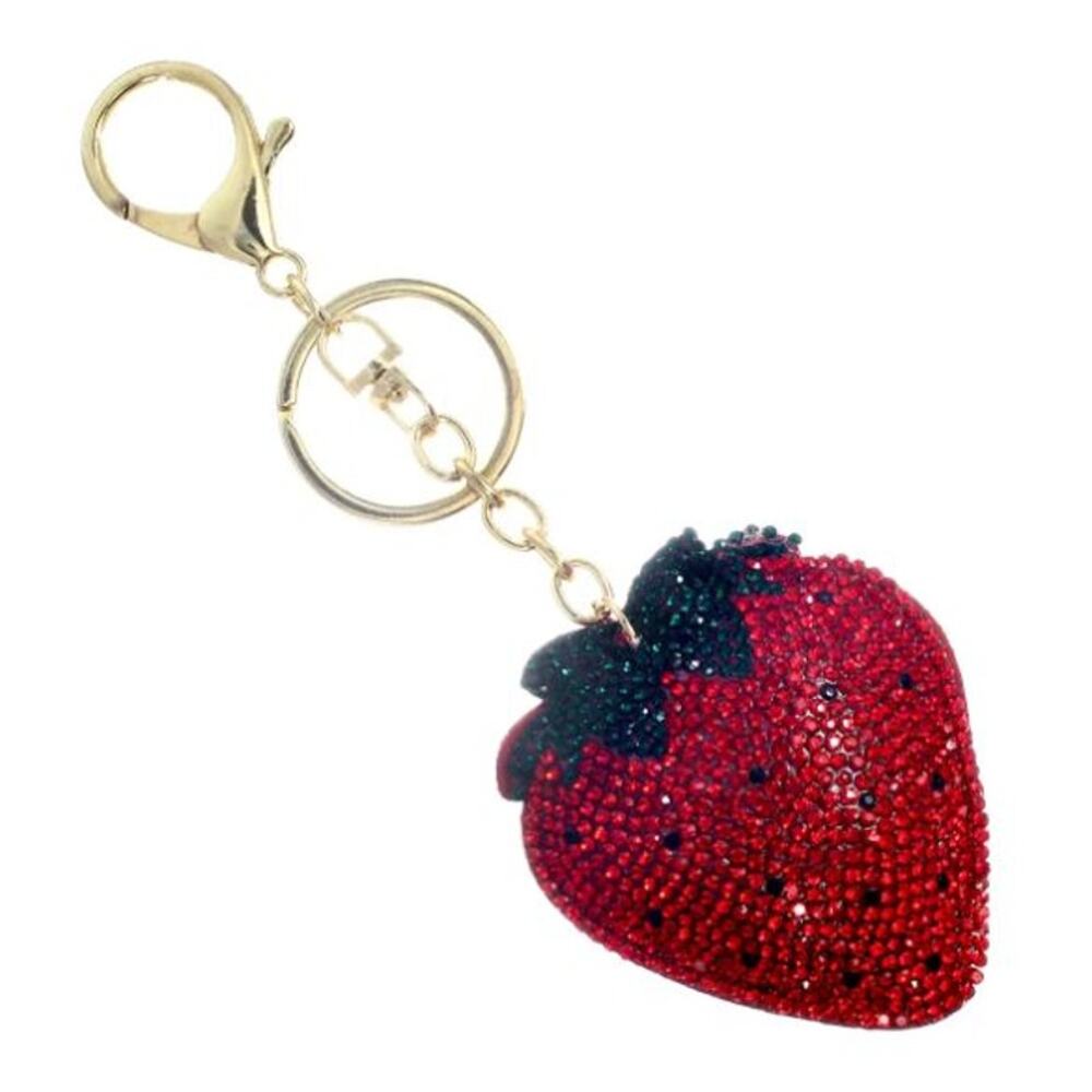 Strawberry Crystal Keychain Keyring Bag Charm